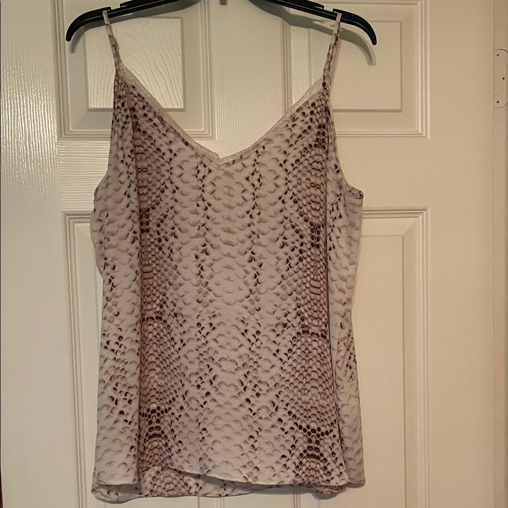 Rachel Zoe Cream and Brown Snake Print Camisole